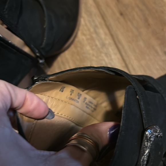 Franco Sarto Granton Booties Suede Black with buckles. Woman’s size 8 - Picture 5 of 6